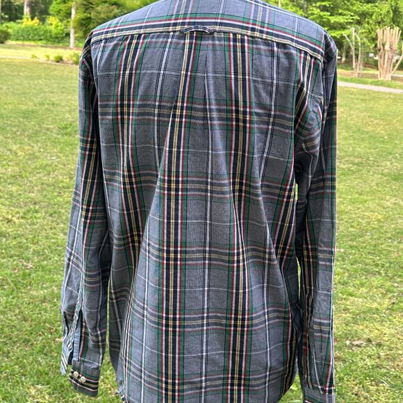 M Izod Men’s Plaid Primary Color Button Down Shirt with minor flaw - Picture 7 of 14